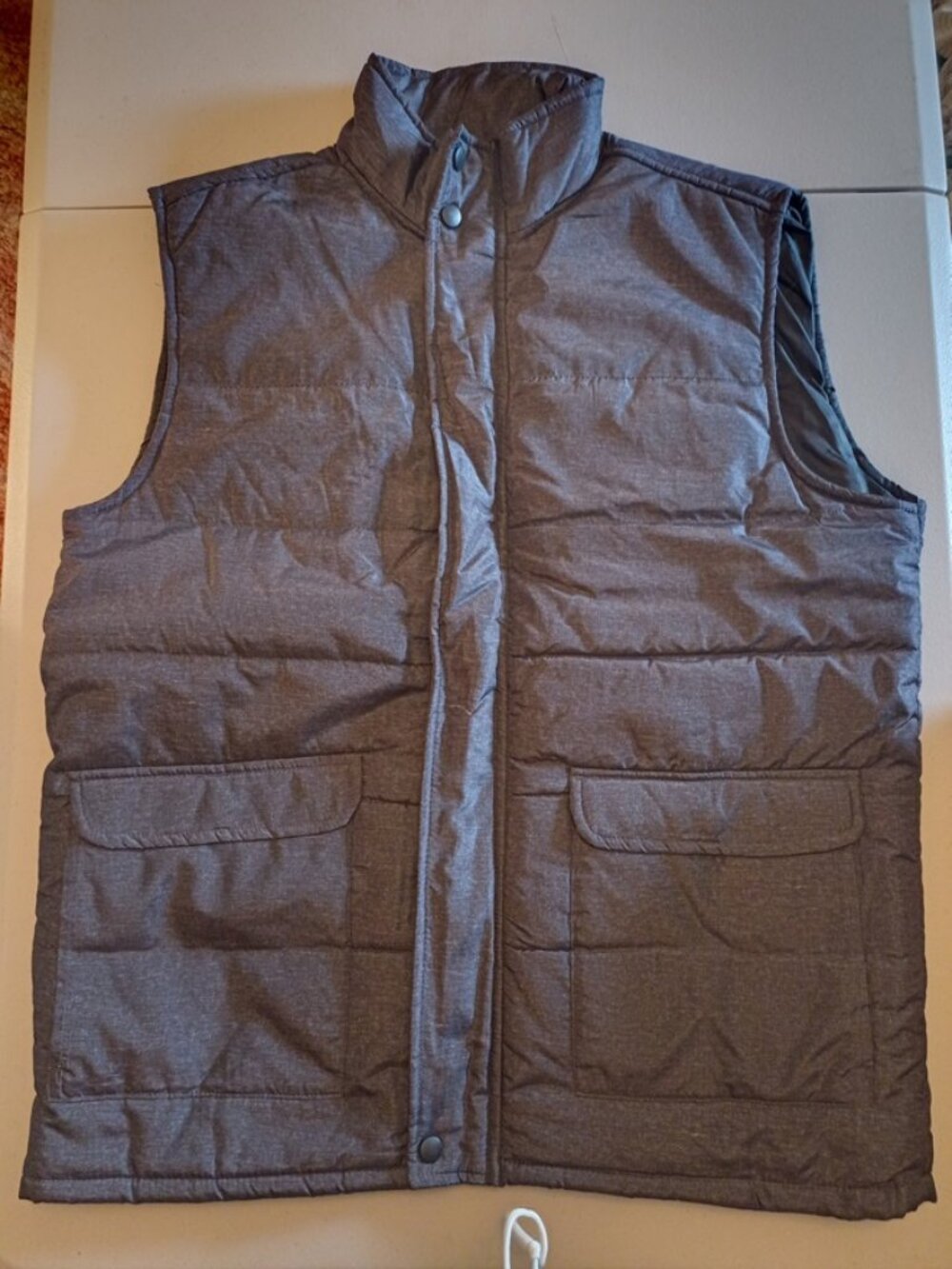 Burnside Puffer Vest Adult Medium Gray Black EUC